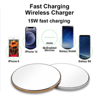 Chargeur sans fil en alliage d'aluminium 15W, chargeur sans fil rapide pour la maison et le bureau, chargeur sans fil rond rapide