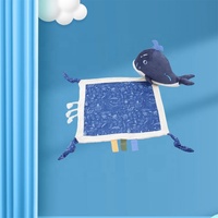 Vente en gros d'usine de couvertures de sécurité en peluche pour bébé pour apaiser le sommeil, apaiser les bébés qui font leurs dents, lingettes humides de haute qualité