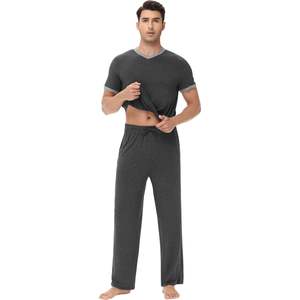 ชุดนอนผู้ชายผ้าวิสโคสผสมใยไผ่ แขนสั้น 2 ชิ้น ไซส์ S-XXL - Product Image 3