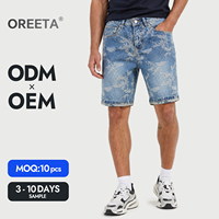 Shorts en jean décontractés et tendance pour hommes, taille mi-haute, avec fermeture éclair, en denim tissé respirant et délavé, vente en gros d'usine