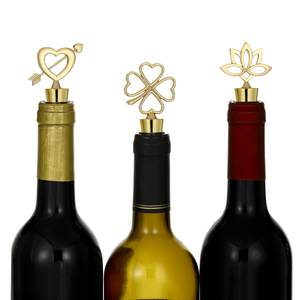 Lotus Four Leaf Clover Heart Wine <b>Stoppers</b> Zinc Alloy Sealing <b>Bottle</b> <b>Stopper</b> For Weddings Parties - Product Image 2