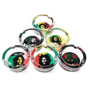 Lovisle Tech Glas-Aschenbecher 1 Set mit 6 Stück Runde Zigarren-Zigaretten-Tischaschenbecher für Innen- und Außenbereich - Product Image 4