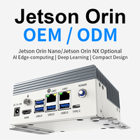 PC Mini Edge Tanpa Kipas AI Industrial Embedded 20TOPS Jetson Orin Nano untuk Ampere RAM 8/16GB Penyimpanan 2-3TB POE