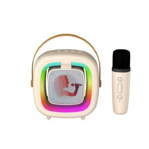 <span class=keywords><strong>Mini</strong></span> inalámbrico portátil para altavoz Bluetooth con iluminación LED RGB, potencia de salida de 5W, micrófono de Karaoke de estudio de sonido grande para fiesta - Product Image 1
