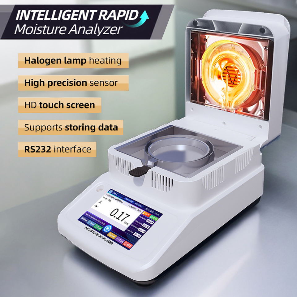 Factory Supply Digital Halogen Moisture Analyzer 110g/0.002g Laboratory ...