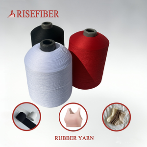 Latex <strong>Polyester</strong> Cover Rubber Thread Elastic <strong>Yarn</strong> <strong>100</strong>#/75/75 for Knitting Socks Dyed Melange and Raw Pattern Use for Weaving - Product Image 1