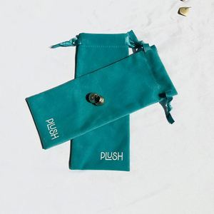 High Quality Long Soft Velvet Jewelry Gift <b>Pouch</b> Custom Logo Print Gift Packaging Bag Reusable Green Velvet <b>Drawstring</b> <b>Pouch</b> - Product Image 3