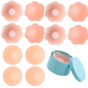 Silikon Brust Blüten blätter Pasteten Selbst klebende Nippel abdeckungen (4 Paar Nippel abdeckung 10 Paar Einweg-Nippel abdeckung) - Product Image 2