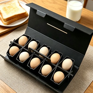 Boîte <span class=keywords><strong>de</strong></span> transport en papier kraft pour 6 à 10 œufs, vente en gros |   Emballage d'œufs durable pour l'agriculture et la vente au détail - Product Image 1