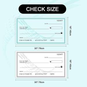 Cheque Gigante Reutilizable para Presentaciones, 30 x 16 Pulgadas, Placa Grande de Gran Tamaño para Premios, Borrado en Seco, para Donaciones, Fondos y Recaudación de Fondos - Product Image 3