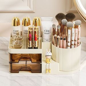 Desktop Cosmetic Storage <b>Box</b> Rectangle Drawer Style Multifunctional Organizer For Desk <b>Makeup</b> Storage - Product Image 2