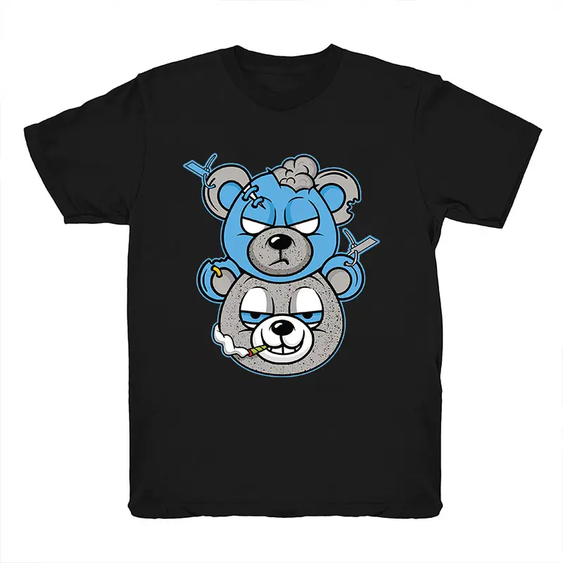Wholesale Money Teddy Bear Streetwear Men Tshirt Summer Custom O Neck tshirt Men 100% Cotton Oversized Man T-shirt