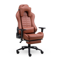 Chaise de jeu moderne en cuir PU personnalisée avec accoudoirs 3D, soutien lombaire réglable, dossier haut inclinable et pivotant pour ordinateur