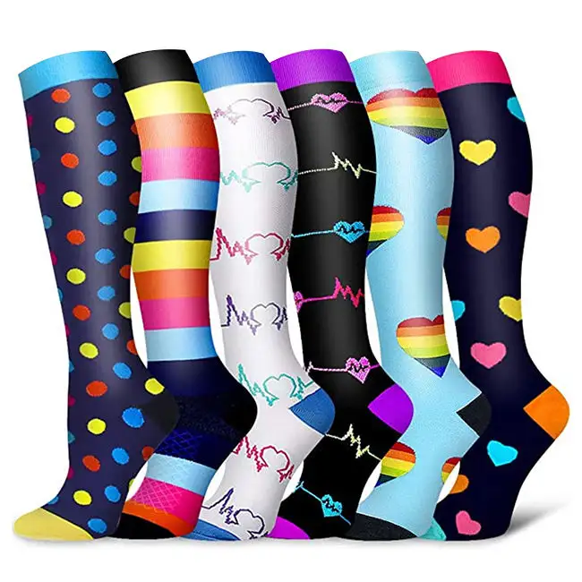 2023 Offre Spéciale de haute qualité Logo personnalisé femmes chaussette de Compression sans couture rose hommes longue basket-ball course Compression Sport chaussettes