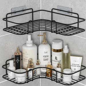 Precios de fábrica Esquina de baño de lavabo Estante sin perforación Estante de almacenamiento Ducha Caddy Cesta Estante - Product Image 5