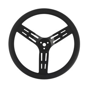 एल्यूमीनियम ऑटो रेसिंग कार 3 बोल्ट, 15 इंच की मोटी ग्रिप ड्रिफ्टिंग स्टीयरिंग व्हील ब्लैक स्पोक - Product Image 1