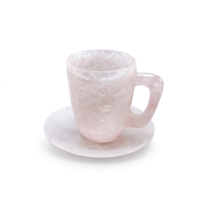 Increíble Taza y Platillo de Cuarzo Rosa - SOLO 1 Taza y 1 Platillo - Product Image 2
