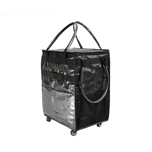 Shopping Trolley <b>Small</b> Size Foldable Four-<b>wheel</b> Portable Large Capacity Shopping Cart Trolley for Supermarket - Product Image 1