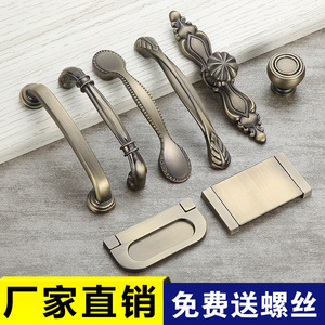 <b>Antique</b> Bronze Cabinet Handles Bar Shape Zinc Alloy European Style Durable Furniture Hardware for Cabinet Doors - Product Image 4