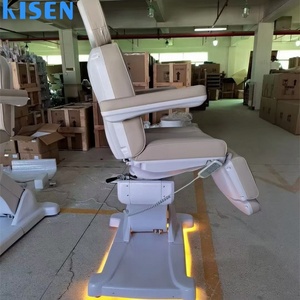 KISEN Modern Electric Salon Furniture Pu Leather Facial Beauty Spa Treatment Massage <b>Table</b> Electric Lash Bed Curved with LED - Product Image 6