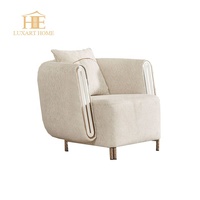 Ensemble de canapés incurvés de luxe tendance 2026, canapé modulaire en tissu haut de gamme, mobilier moderne personnalisable pour villa