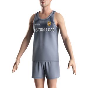 Camiseta Deportiva sin Mangas para Hombre, Color Gris, Precio al por Mayor, Chaleco de Rugby, Transpirable, para Entrenamiento - Product Image 3