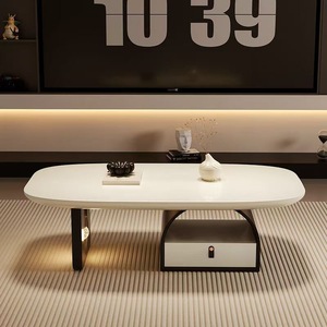 Table basse Wan Yusen avec plateau en stratifié, 1 tiroir de rangement, salon, design moderne minimaliste - Product Image 3
