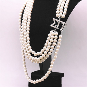 Jewelry <strong>Necklace</strong> Wholesale Greek Letter SGR Sorority Pearl Sigma Gamma Rho <strong>Statement</strong> <strong>Necklace</strong> for Women - Product Image 2