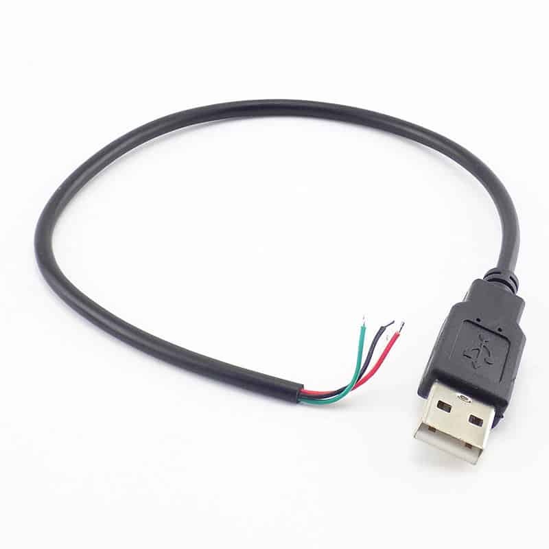 <strong>USB</strong> a 2.0 Male to Open <strong>End</strong> 2pin 4pin <strong>Bare</strong> <strong>Wire</strong> Pigtail <strong>Cable</strong> Power <strong>Cable</strong>