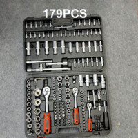 ELEHAND – Jeu de douilles professionnel 179 pièces (1/4 po, 3/8 po et 1/2 po) – Kit d'outils de mécanique automobile pour réparation automobile