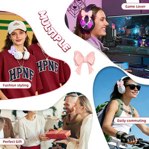 Accessoires mignons en silicone en forme de nœud <span class=keywords><strong>pour</strong></span> écouteurs, breloques <span class=keywords><strong>pour</strong></span> casques de jeu, couleur personnalisée - Product Image 2