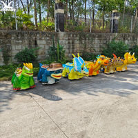 Manège Trottinette Dinosaure Animatronique Électrique pour Enfants – Attraction Touristique pour Parc d'Aventures Extérieur & Centre Commercial avec Tête et Bouche Mobiles