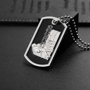 Ciondolo Targhetta Militare Personalizzata con Campione Gratuito, in Metallo Lega di Zinco 2D 3D, Smalto Morbido, Placcato Argento, alla Moda, per Uomo e Donna, Collana Targhetta Militare - Product Image 6