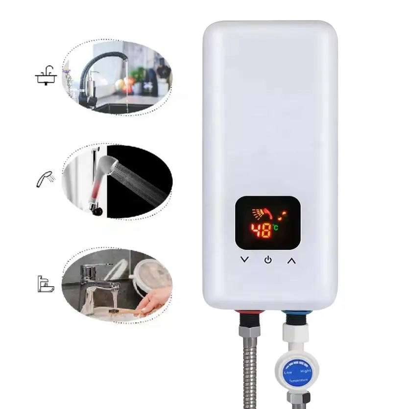 Smart 220V kitchen bathroom mini instant heater hot electric geyser water heater power saving heating fast with shower faucet