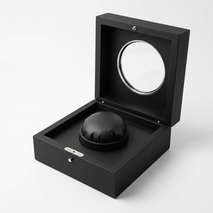 Estuche Cuadrado Negro para Reloj con Interior de Cuero Sintético y Cierre a Presión, a Prueba de Polvo, para Relojes de Lujo - Product Image 2