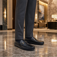 Mocassins en cuir véritable à motif serpent pour hommes, chaussures de conduite souples, légers, respirants, antidérapants, de luxe, RADOLFA