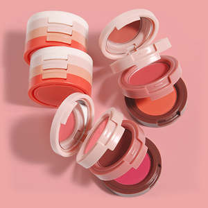 Venta de fábrica Logotipo personalizado 3 en 1 Paleta de maquillaje multifunción Aligeramiento DE LA PIEL Resaltador Contorno Blush Paleta de polvos prensados - Product Image 1