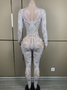 AD1905 Kimshein Élégant Luxe Robes De Soirée Diamant Perle Moulante Femmes Partie Porter Des Combinaisons Combishorts - Product Image 2