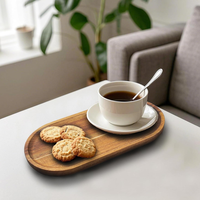 Plateau ovale en bois d'acacia poli, durable et écologique, design contemporain, pour la maison, les restaurants, les cuisines, les fêtes, les mariages, les cadeaux