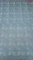 Tissu de broderie en maille noire de haute qualité, motif ondulé, avec fil doré, huit couleurs, pour confection de vêtements