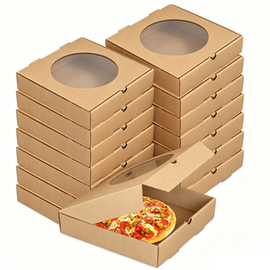 Scatole per Pizza Personalizzate in Cartone Ondulato, Resistenti, con Finestra Trasparente per Consegna a Domicilio - Product Image 5
