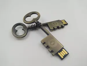 Cadeau pas cher clé usb en métal or clé flash USB 2.0 3.0 mémoire clé en or clé en or pour cadeau d'affaires