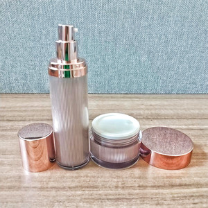 Lọ Bơm Không Khí Huyết Thanh Acrylic Hình Trụ Tròn Màu Vàng Hồng Và Lọ Mẫu Mỹ Phẩm 30g50g Có Lưới - Product Image 2