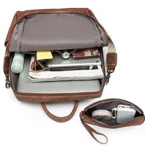 Nuovo Arrivo Set di Borse a Tracolla e <span class=keywords><strong>Zaini</strong></span>, Vendita all'Ingrosso, Logo Personalizzato, Borsa Vintage in Pelle PU Rosa per <span class=keywords><strong>Donna</strong></span>, Zaino Scolastico - Product Image 5