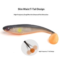 Vente en gros de leurres souples artificiels Bionic T-Tail, haute élasticité, 9 cm, 6,5 g, coulants, longue portée
