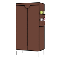 Armoire pliante moderne portable du fournisseur OEM, petite armoire de style T, armoire de rangement non tissée pour meubles de chambre à coucher