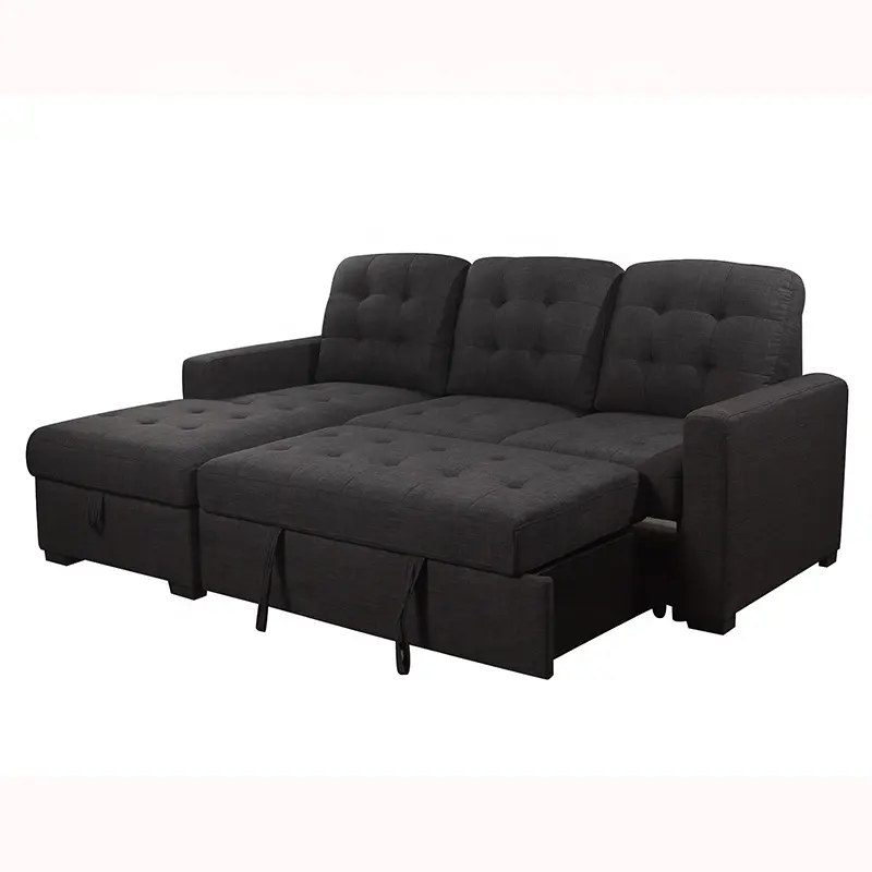 Chất lượng cao Thiết kế mới bền cắt phòng khách với Pull-out giường + Chaise với lưu trữ sofa sets Đối với trang chủ sử dụng