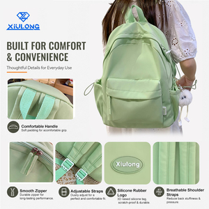 Mochila casual minimalista para mujer, OEM ODM, al por mayor, suave, ligera, estética, en colores pastel, resistente al agua, para uso diario urbano. - Product Image 2