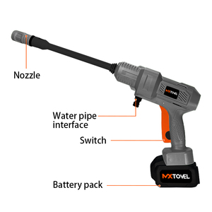 เครื่องฉีดน้ำแรงดันสูงไร้สายสำหรับล้างรถ พร้อมแบตเตอรี่แบบชาร์จไฟได้ 20V และปืนฉีดโฟมล้างรถ - Product Image 3