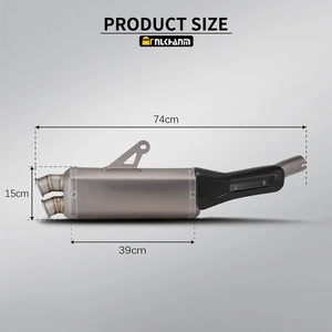 Nouveau système d'échappement AK pour <span class=keywords><strong>YAMAHA</strong></span> <span class=keywords><strong>T700</strong></span> Tenere700, avec couvercle en carbone modifié et embout de tuyau d'échappement, remplacement direct de l'échappement d'origine - Product Image 2